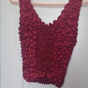 Elegant Burgundy Textured Women's Top